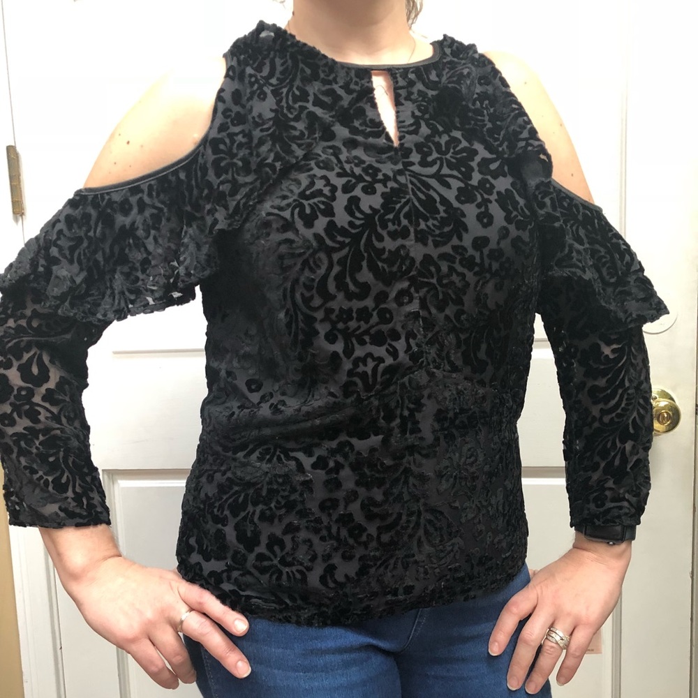 Nanette Lepore Cascade Cold Shoulder Top